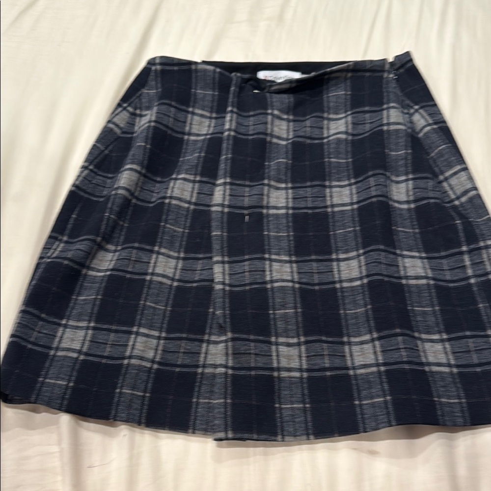 Calvin Klein Blue and White Mini A-Line Skirt